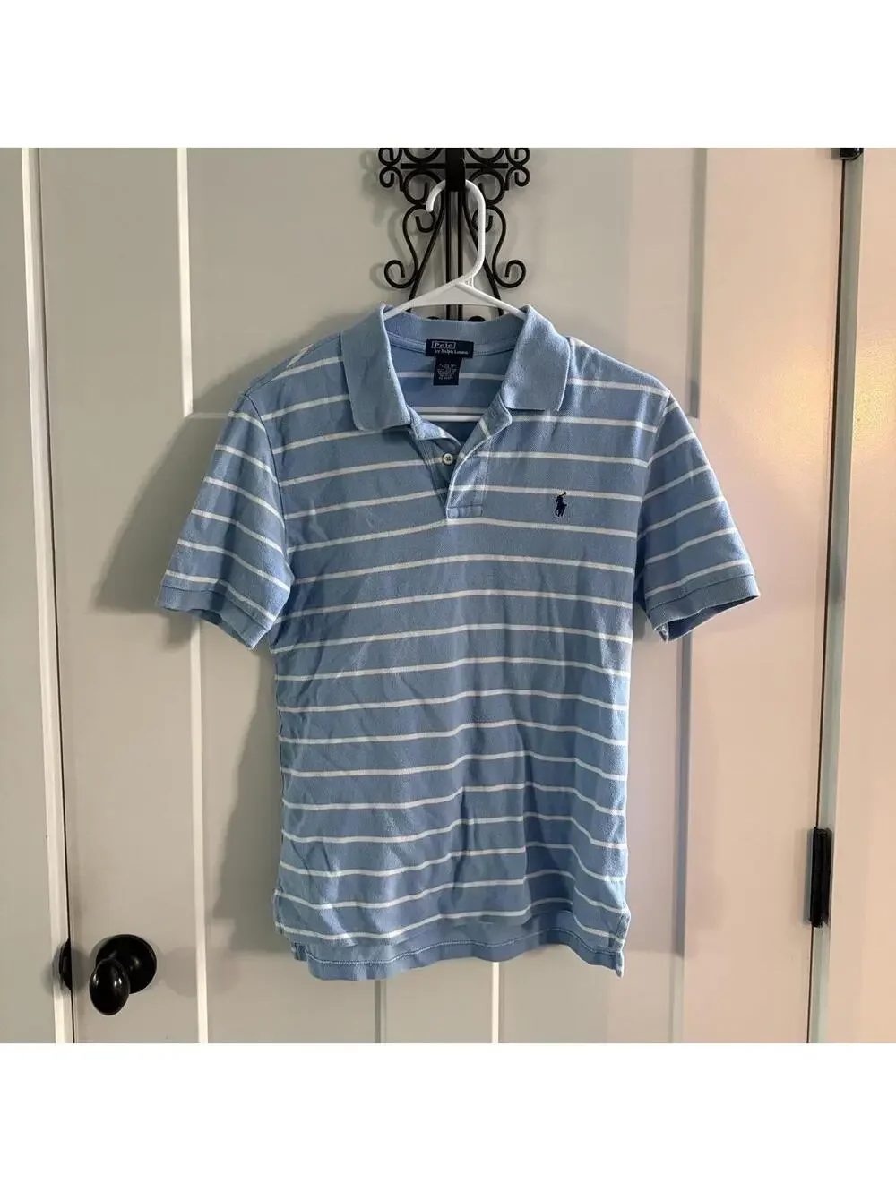 🩵 Polo Ralph Lauren Youth Striped Polo Shirt L (14–16)